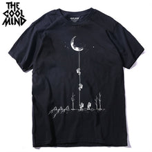 Load image into Gallery viewer, COOLMIND 100% cotton casual short sleeve moon theam men T shirt o-neck  knitted comfortable fabric street style men t-shirt