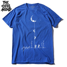 Load image into Gallery viewer, COOLMIND 100% cotton casual short sleeve moon theam men T shirt o-neck  knitted comfortable fabric street style men t-shirt