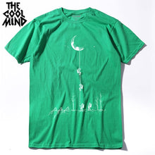 Load image into Gallery viewer, COOLMIND 100% cotton casual short sleeve moon theam men T shirt o-neck  knitted comfortable fabric street style men t-shirt