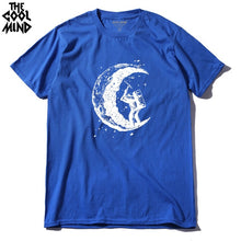Load image into Gallery viewer, COOLMIND 100% cotton casual short sleeve moon theam men T shirt o-neck  knitted comfortable fabric street style men t-shirt