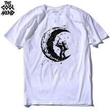Load image into Gallery viewer, COOLMIND 100% cotton casual short sleeve moon theam men T shirt o-neck  knitted comfortable fabric street style men t-shirt