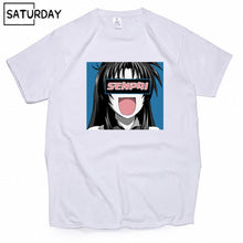 Load image into Gallery viewer, Men's Senpai Anime Girl Nerdy Cotton Black Print T-shirt Women Manga Streetwear Tee Cotton Tshirt Unisex Harajuku Clothes
