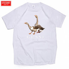 Load image into Gallery viewer, Men Two Goose Ga Ga Ga Cotton Cartoon Print T-shirts Unisex Anime Funny Design Brand Tshirt Harajuku Streetwear