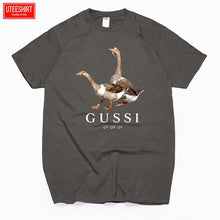 Load image into Gallery viewer, Men Two Goose Ga Ga Ga Cotton Cartoon Print T-shirts Unisex Anime Funny Design Brand Tshirt Harajuku Streetwear