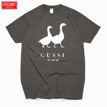 Load image into Gallery viewer, Men Two Goose Ga Ga Ga Cotton Cartoon Print T-shirts Unisex Anime Funny Design Brand Tshirt Harajuku Streetwear