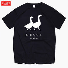 Load image into Gallery viewer, Men Two Goose Ga Ga Ga Cotton Cartoon Print T-shirts Unisex Anime Funny Design Brand Tshirt Harajuku Streetwear