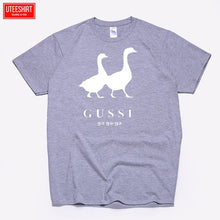 Load image into Gallery viewer, Men Two Goose Ga Ga Ga Cotton Cartoon Print T-shirts Unisex Anime Funny Design Brand Tshirt Harajuku Streetwear