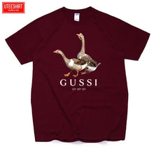 Load image into Gallery viewer, Men Two Goose Ga Ga Ga Cotton Cartoon Print T-shirts Unisex Anime Funny Design Brand Tshirt Harajuku Streetwear
