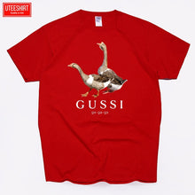 Load image into Gallery viewer, Men Two Goose Ga Ga Ga Cotton Cartoon Print T-shirts Unisex Anime Funny Design Brand Tshirt Harajuku Streetwear