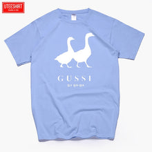 Load image into Gallery viewer, Men Two Goose Ga Ga Ga Cotton Cartoon Print T-shirts Unisex Anime Funny Design Brand Tshirt Harajuku Streetwear